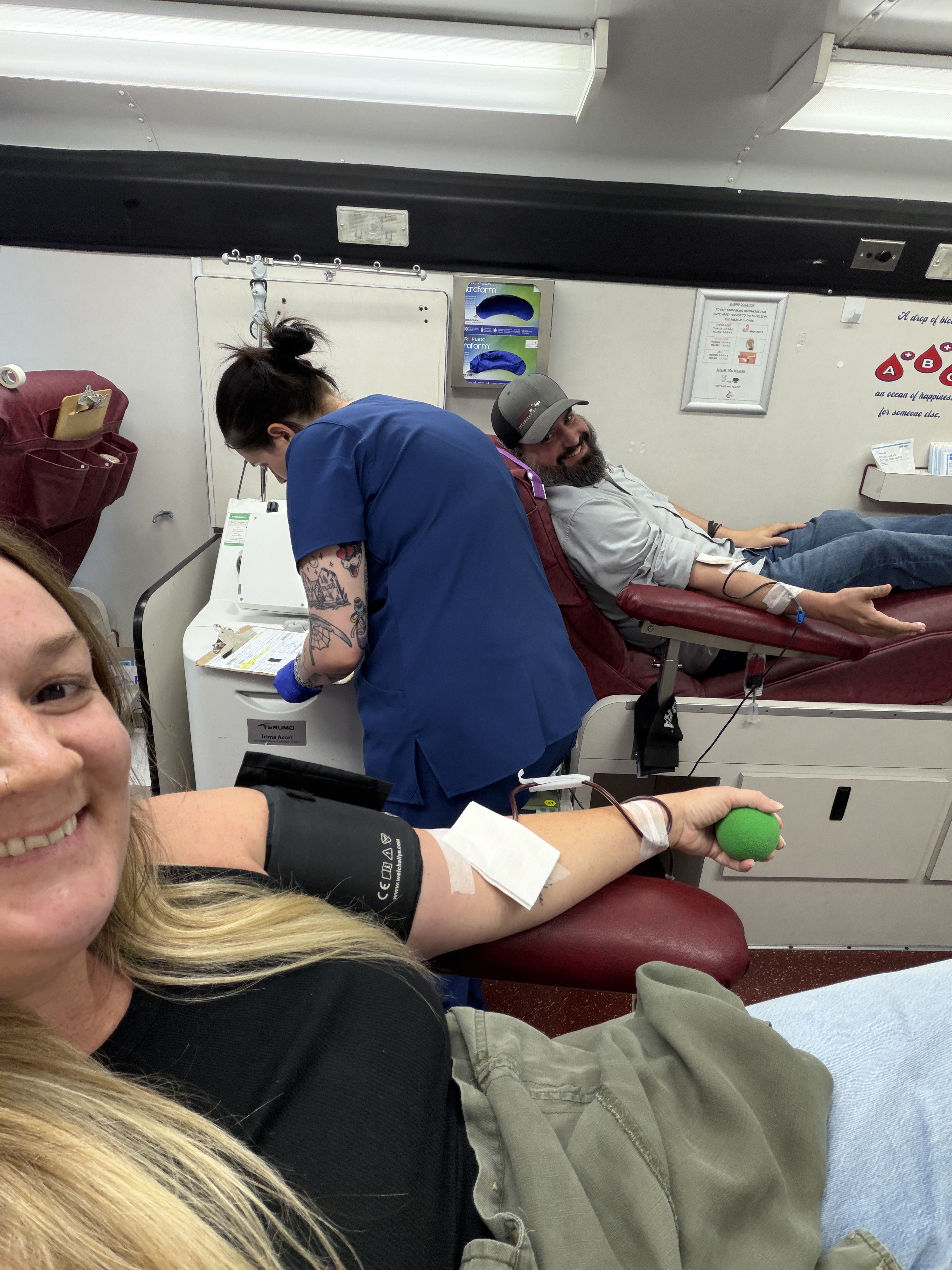 Copperband team members donating at a community blood drive